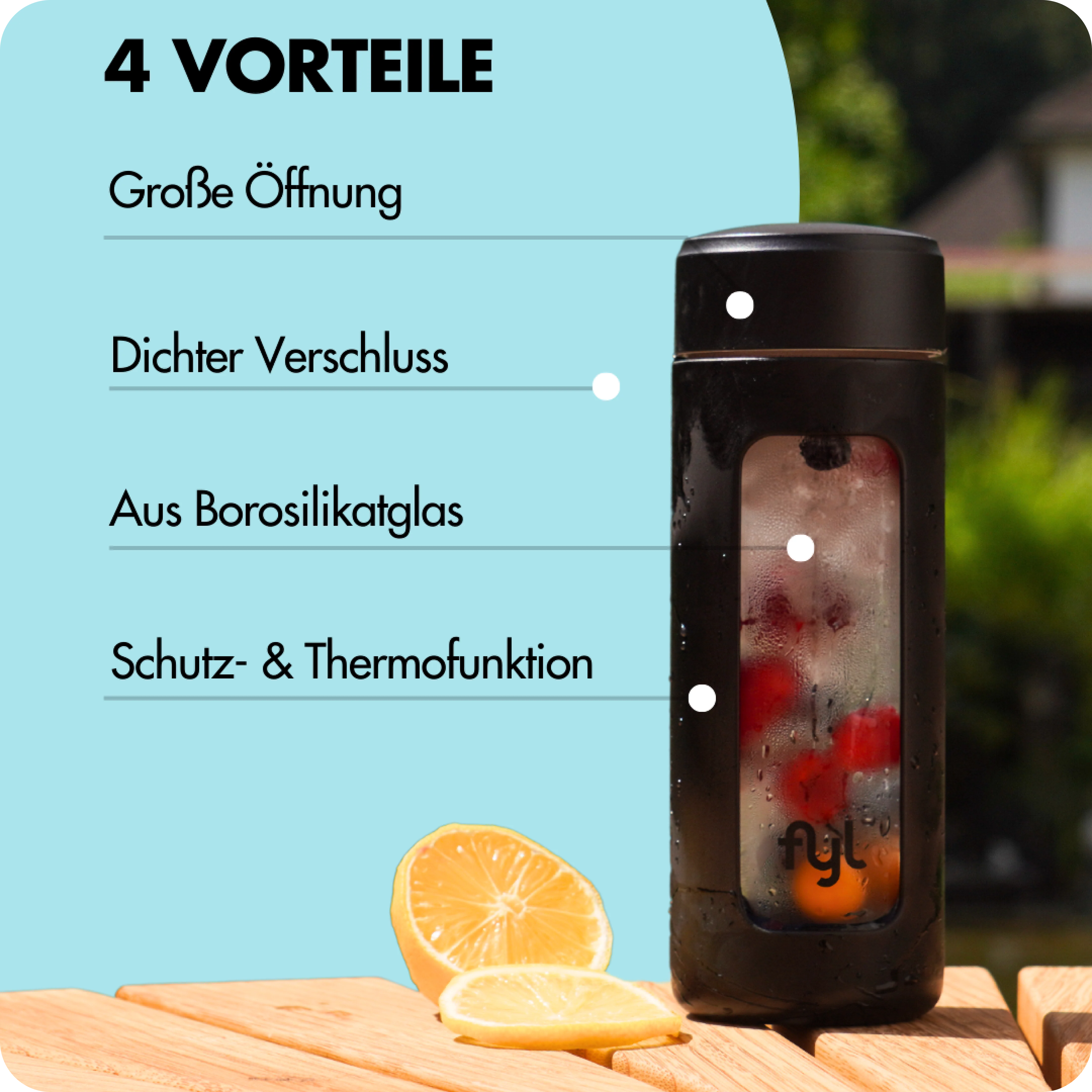 Glas Trinkflasche - 460ml - Image 5